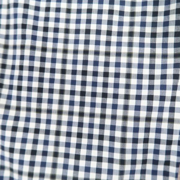 Theory Reolin navy blue black and white gingham mid rise slim fit pants 00 - Picture 5 of 7